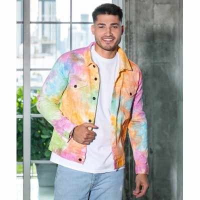 Giacca in denim tie-dye