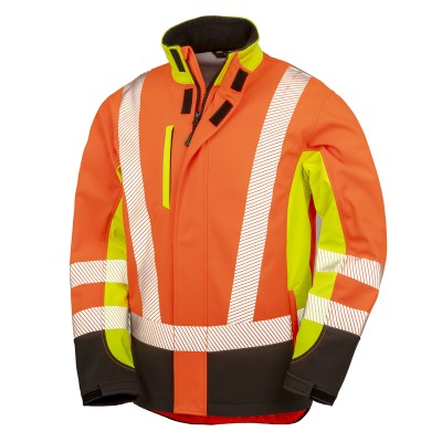 Softshell di sicurezza riciclato a 3 strati stampabile a 3 toni