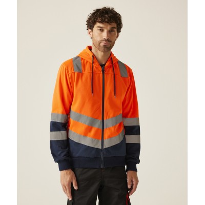 Felpa con cappuccio Pro Hi-Vis con cerniera completa Felpa con cappuccio Pro Hi-Vis con cerniera completa