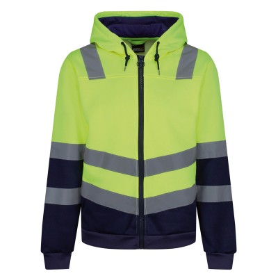 Felpa con cappuccio Pro Hi-Vis con cerniera completa Felpa con cappuccio Pro Hi-Vis con cerniera completa