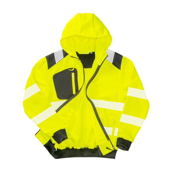Felpa con cappuccio di sicurezza con cerniera robusta riciclata - cod. RWR503X