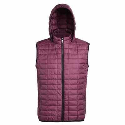 Gilet con cappuccio a nido d'ape