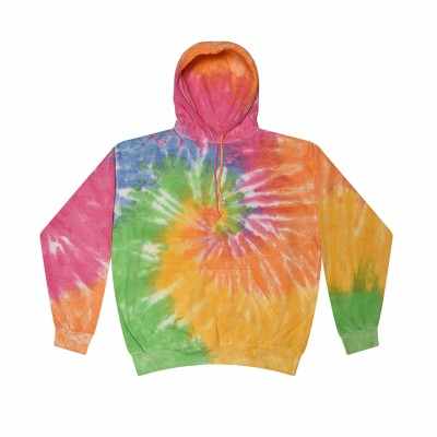 Felpa con cappuccio tie-dye arcobaleno