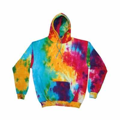 Felpa con cappuccio tie-dye arcobaleno