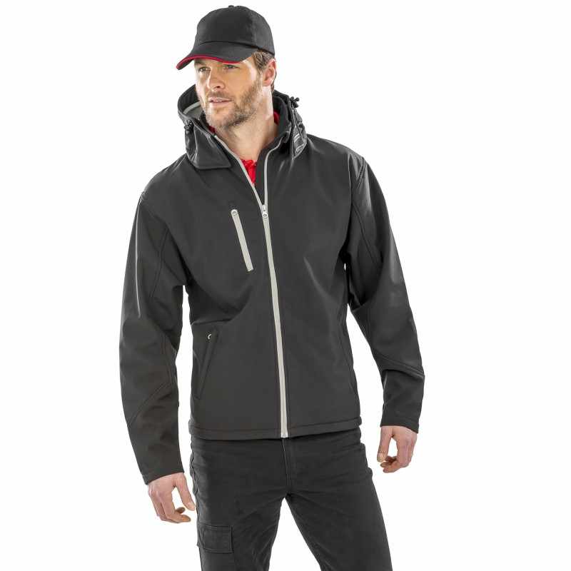 Giacca softshell con cappuccio Performance da uomo - cod. RWR230M