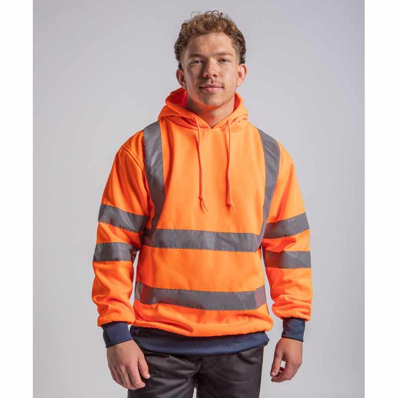 Felpa con cappuccio ad alta visibilità da personalizzare - cod. RWRX740