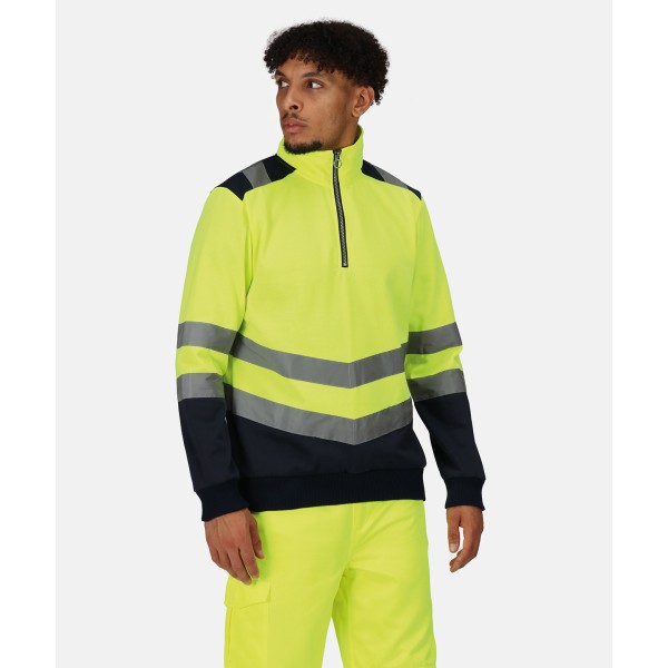 Felpa Pro Hi-Vis con zip a ¼ - cod. RWRG466