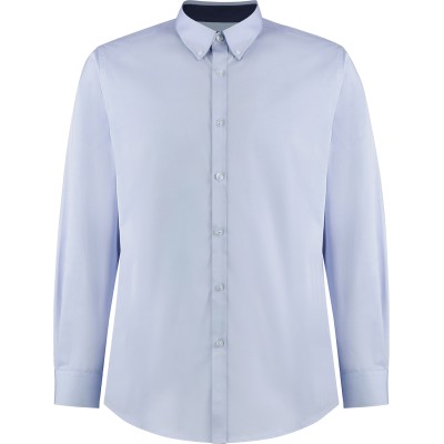 Camicia Oxford premium a contrasto (colletto con bottoni), maniche lunghe (vestibilità su misura)