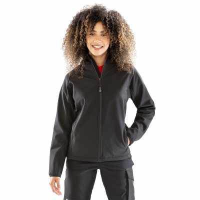 Softshell con cappuccio stampabile a 3 strati riciclato da donna