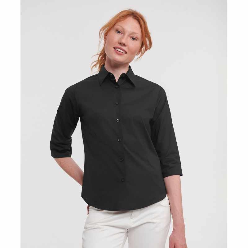 Camicia attillata facile da lavare da donna con maniche a ¾ - cod. RWJ946F
