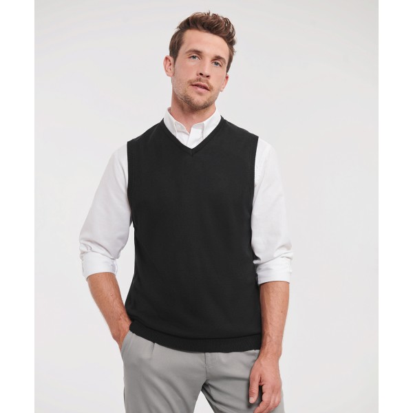 Maglione lavorato a maglia senza maniche con scollo a V - cod. RWJ716M