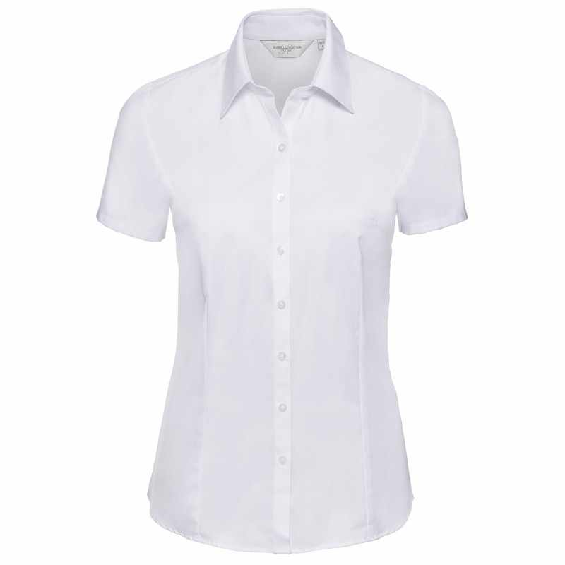 Camicia di cotone con logo aziendale a maniche corte da donna - cod. RWJ963F