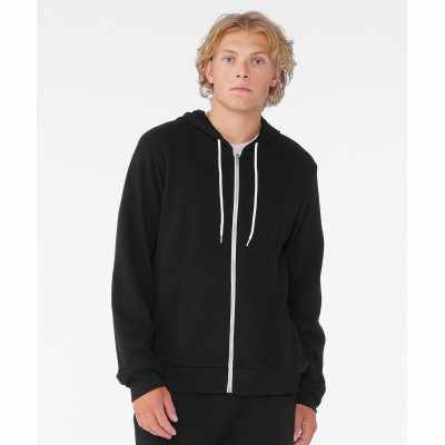 Felpa unisex con cappuccio e zip intera in pile di policotone