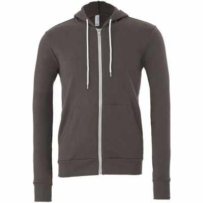 Felpa unisex con cappuccio e zip intera in pile di policotone