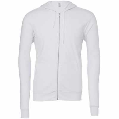 Felpa unisex con cappuccio e zip intera in pile di policotone