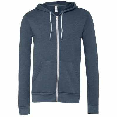 Felpa unisex con cappuccio e zip intera in pile di policotone