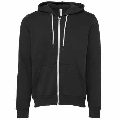 Felpa unisex con cappuccio e zip intera in pile di policotone