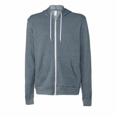 Felpa unisex con cappuccio e zip intera in pile di policotone