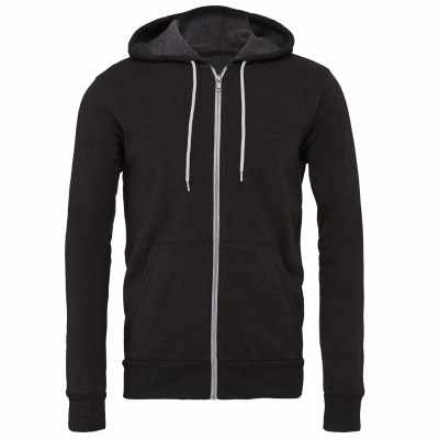 Felpa unisex con cappuccio e zip intera in pile di policotone