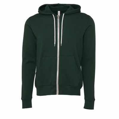 Felpa unisex con cappuccio e zip intera in pile di policotone