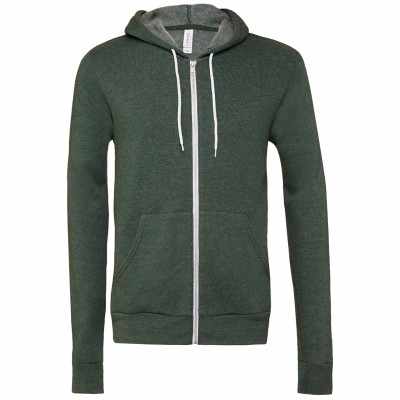 Felpa unisex con cappuccio e zip intera in pile di policotone