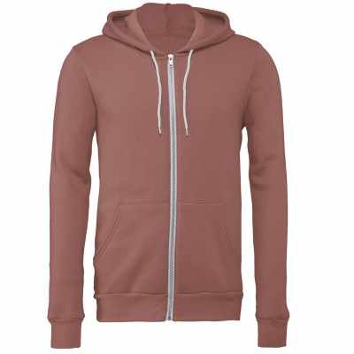 Felpa unisex con cappuccio e zip intera in pile di policotone