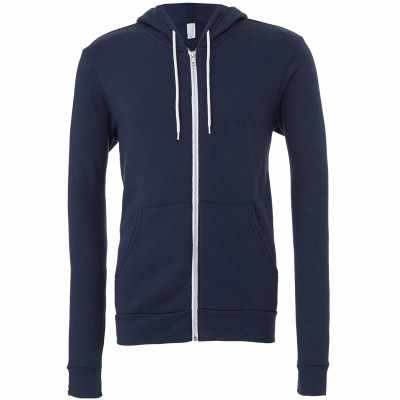 Felpa unisex con cappuccio e zip intera in pile di policotone