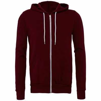 Felpa unisex con cappuccio e zip intera in pile di policotone