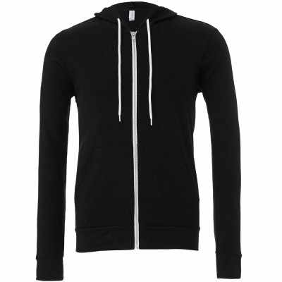 Felpa unisex con cappuccio e zip intera in pile di policotone