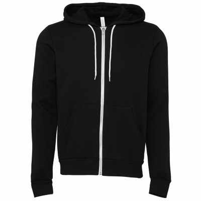 Felpa unisex con cappuccio e zip intera in pile di policotone