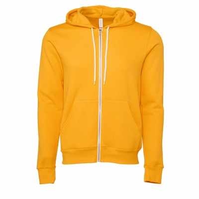 Felpa unisex con cappuccio e zip intera in pile di policotone