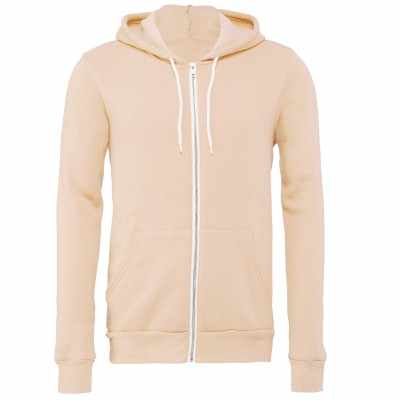 Felpa unisex con cappuccio e zip intera in pile di policotone