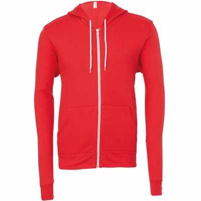 Felpa unisex con cappuccio e zip intera in pile di policotone