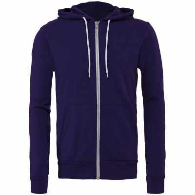 Felpa unisex con cappuccio e zip intera in pile di policotone