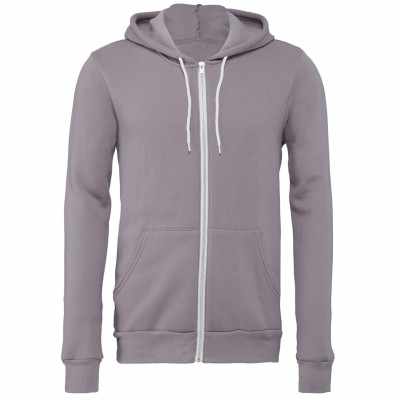 Felpa unisex con cappuccio e zip intera in pile di policotone