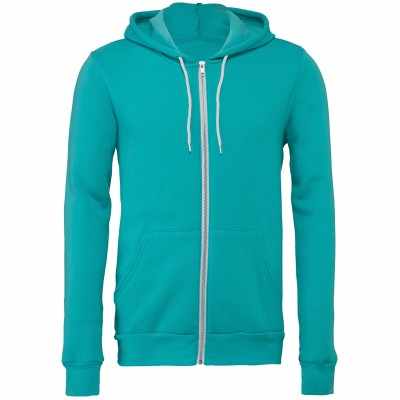 Felpa unisex con cappuccio e zip intera in pile di policotone