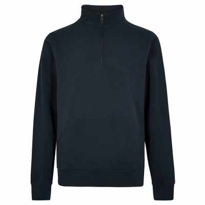 Felpa in piqué con zip 1/4 vestibilità regolare