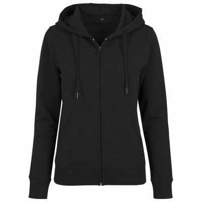Felpa con cappuccio e zip in spugna da donna