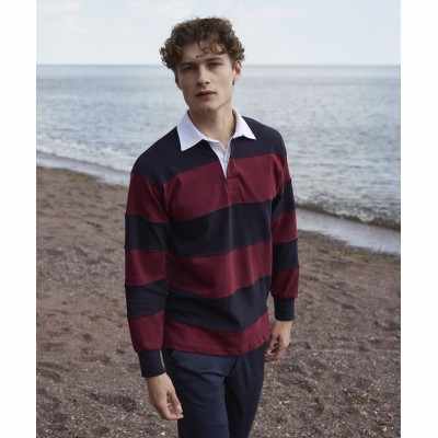 Maglia da rugby a maniche lunghe con strisce cucite