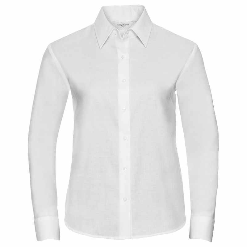Camicia di cotone da stampare con logo per donna a maniche lunghe - cod. RWJ932F