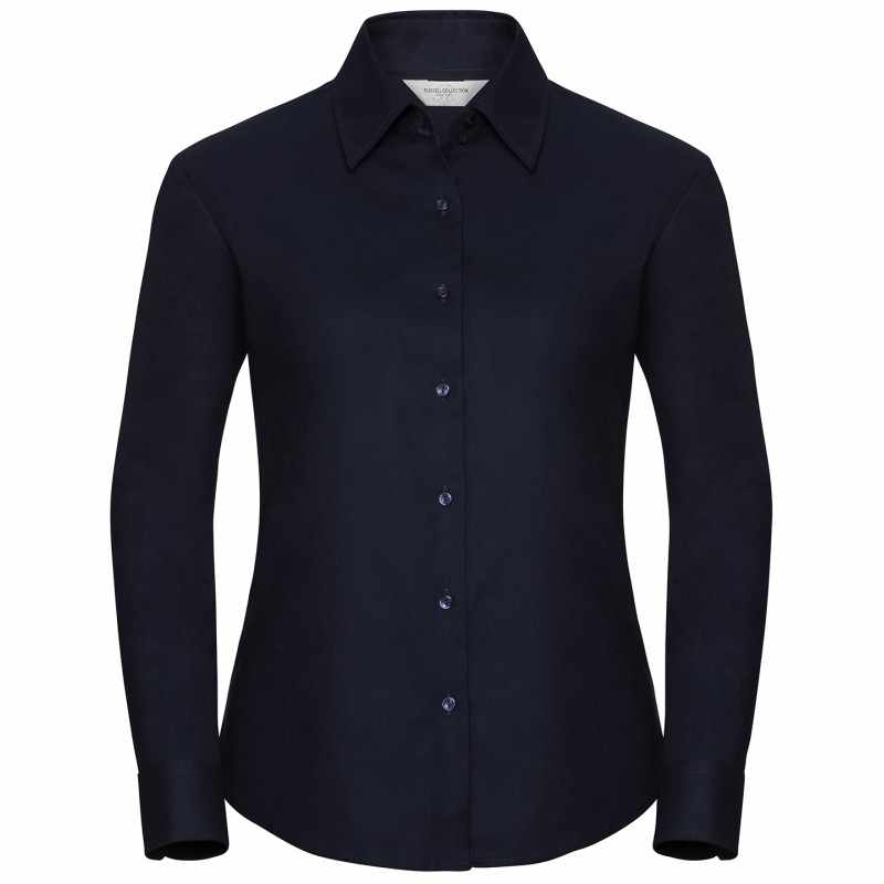 Camicia di cotone da stampare con logo per donna a maniche lunghe - cod. RWJ932F