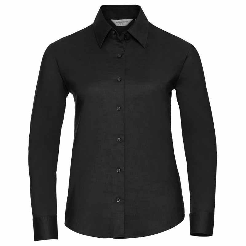 Camicia di cotone da stampare con logo per donna a maniche lunghe - cod. RWJ932F