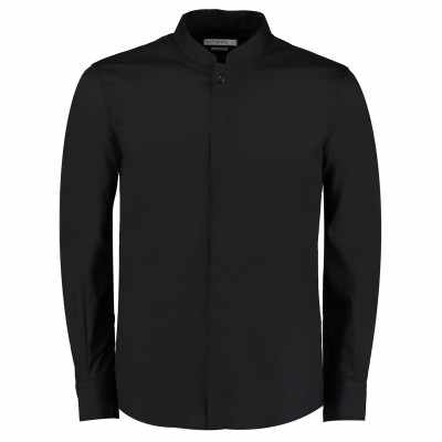 Camicia con colletto alla coreana a maniche lunghe (vestibilità su misura)