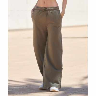 Pantaloni da jogging a gamba larga alla moda sostenibile da donna