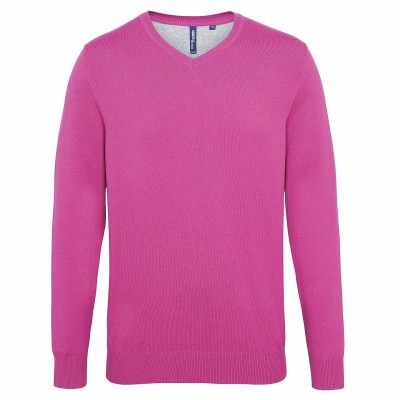 Maglione da uomo in misto cotone con scollo a V