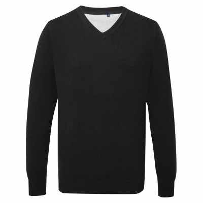 Maglione da uomo in misto cotone con scollo a V