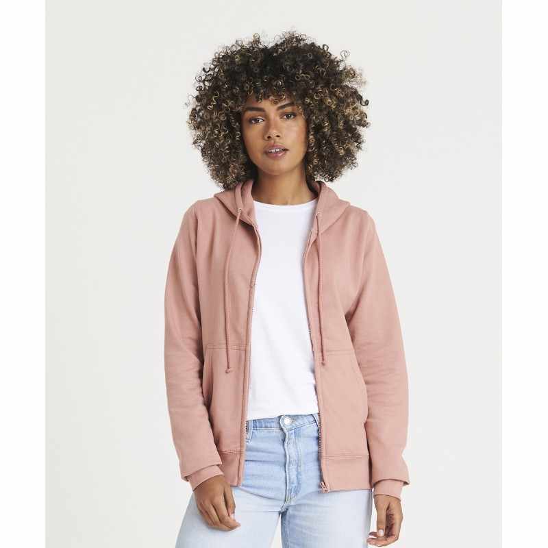 Felpa con zip con logo e scritte femminile - cod. RWJH50F