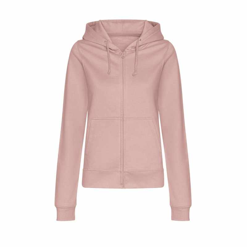 Felpa con zip con logo e scritte femminile - cod. RWJH50F