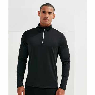 Maglia a maniche lunghe riciclata TriDri® con cerniera ¼ e schiena spazzolata