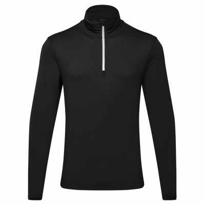 Maglia a maniche lunghe riciclata TriDri® con cerniera ¼ e schiena spazzolata